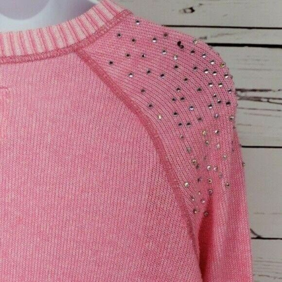 Justice Girl's Pink Jeweled Sweater SZ 14 - Picture 5 of 7